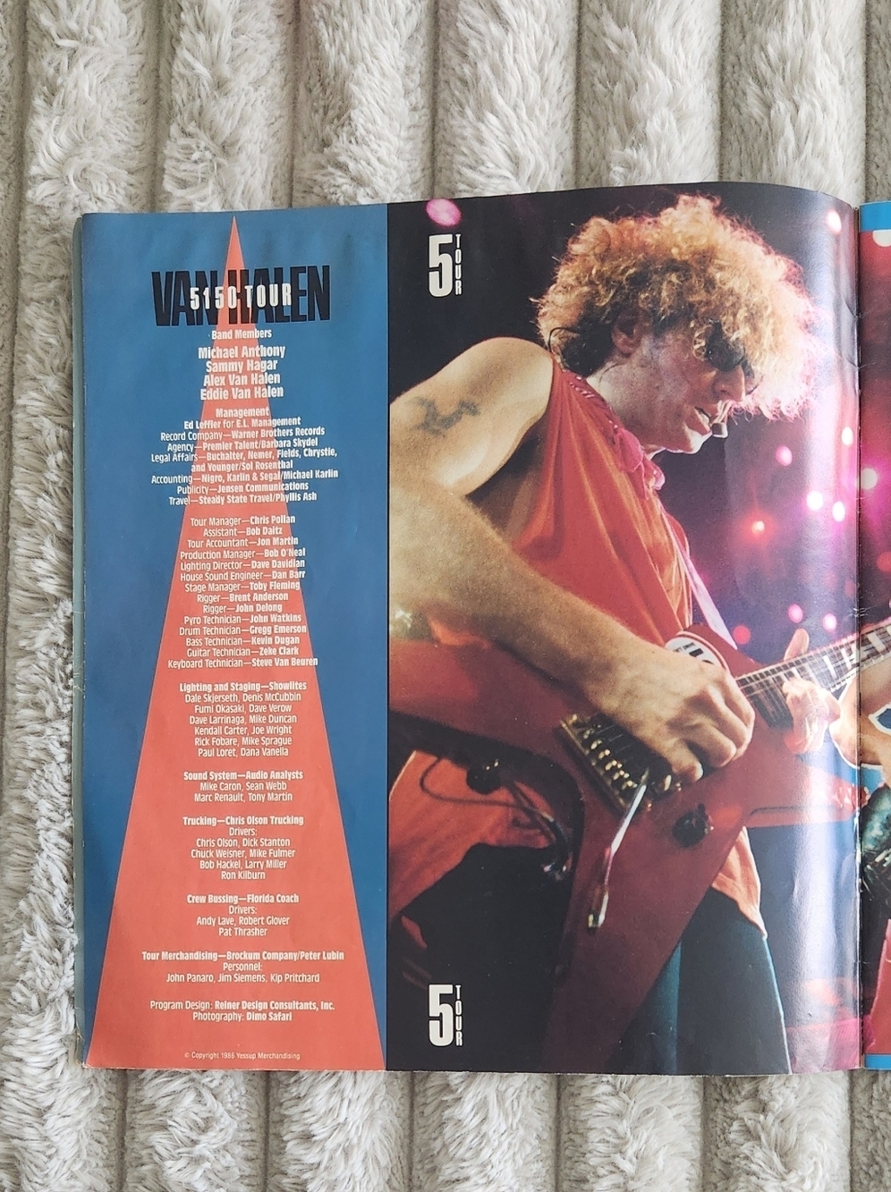 🎸 Vintage 1986 Van Halen 5150 World Tour Program Sammy Hagar EVH Classic Rock - Picture 5 of 12